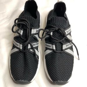 Juicy Couture Adorbs Flyknit black gray slip on lace sneakers shoes